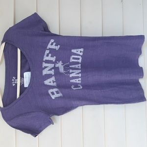 NEW Banff Canada graphic tee t- shirt size womens large moose purple